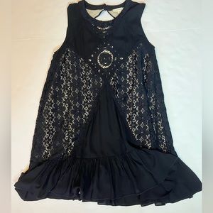 ILLA ILLA Black Bohemian Cocktail/Party Dress Size Large